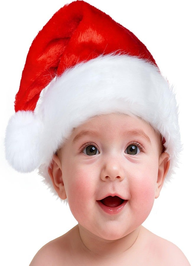 يوليو قبعة عيد الميلاد من يولييو، قبعات سانتا للكبار والصغار، قبعة سانتا للأطفال مع مخمل سميك لحفلات رأس السنة وعيد الميلاد والتنكر. - Image 1